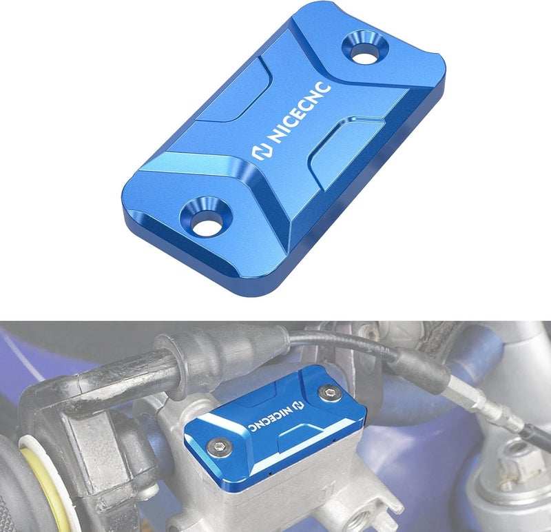 NICECNC Motorcycle Front Brake Fluid Reservoir Cover Compatible with Yamaha YZ85 2002-2023 YZ65 2018-2023 YZ125 2001-2007 YZ250 2001-2007,Billet Aluminum CNC-Machined,See Fitment - Image 1